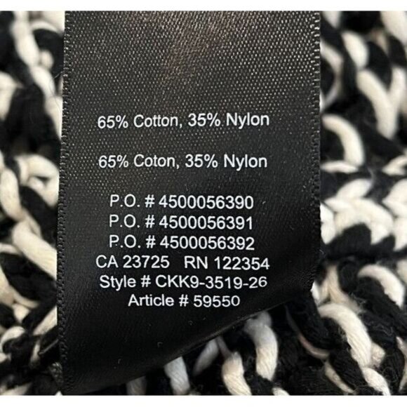 BABATON Aritzia Chunky Open Knit V Neck Sweater Sz M Black White Relaxed Fit - Picture 7 of 10